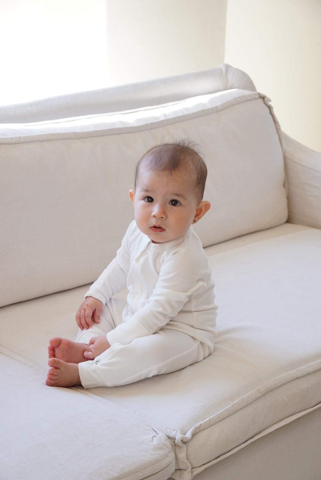 Oraganic Cotton Long Sleeve Romper "Avery"