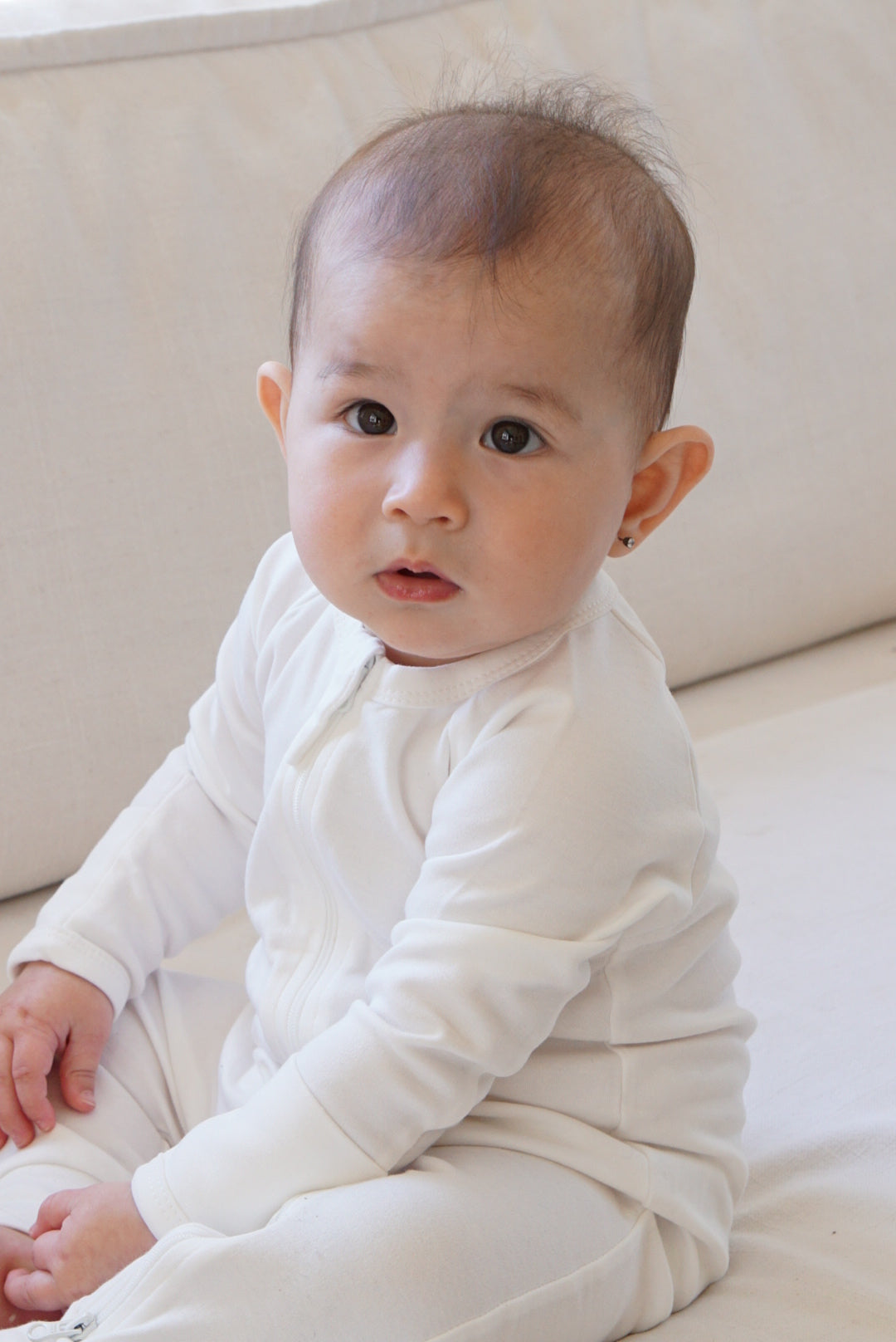 Oraganic Cotton Long Sleeve Romper "Avery"