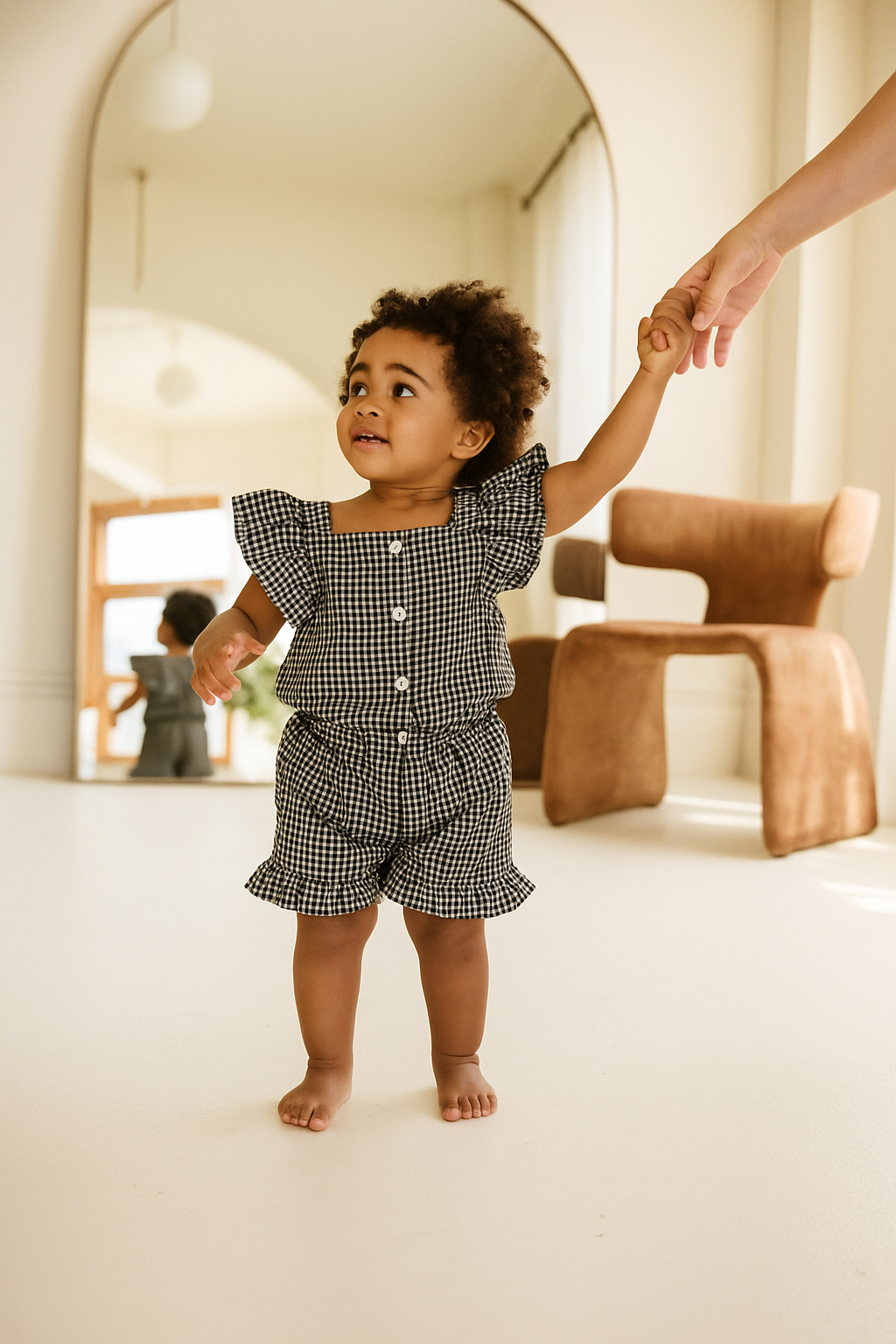 Gingham Cotton Two Piece "Elena"