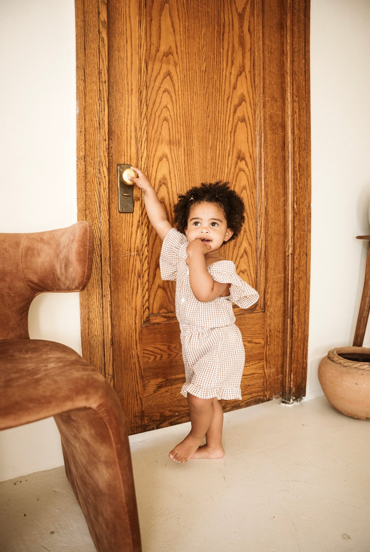 Gingham Cotton Two Piece "Elena"