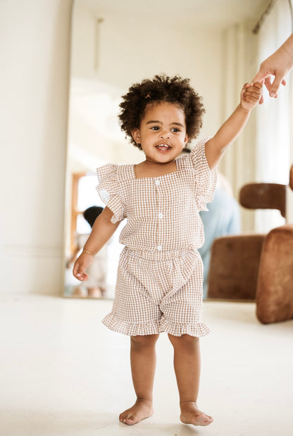 Gingham Cotton Two Piece "Elena"