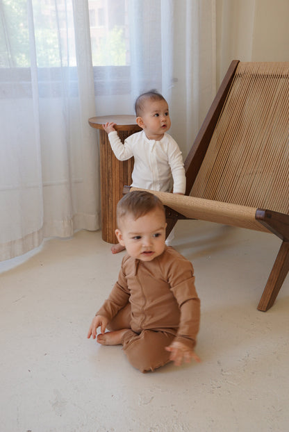 Oraganic Cotton Long Sleeve Romper "Avery"