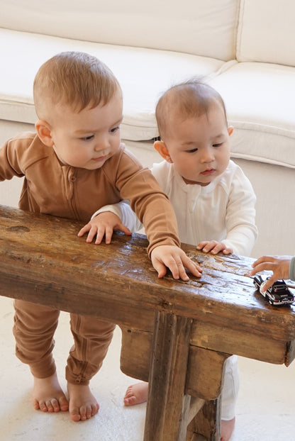 Oraganic Cotton Long Sleeve Romper "Avery"