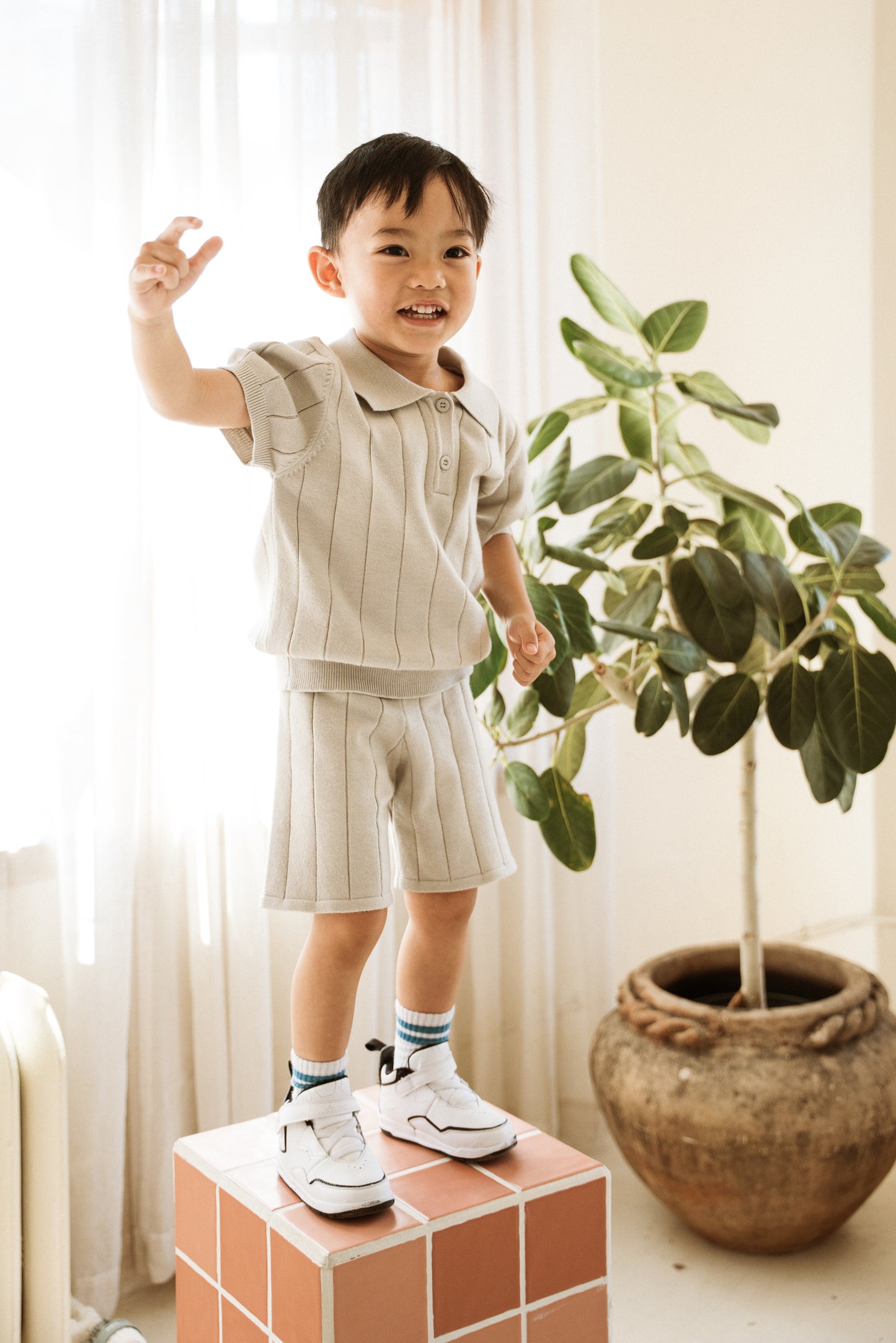 Neutral Comfy Cotton Two Piece "Luca"