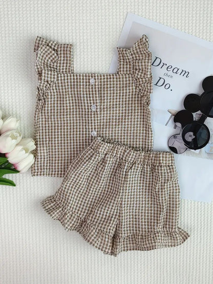 Gingham Cotton Two Piece "Elena"