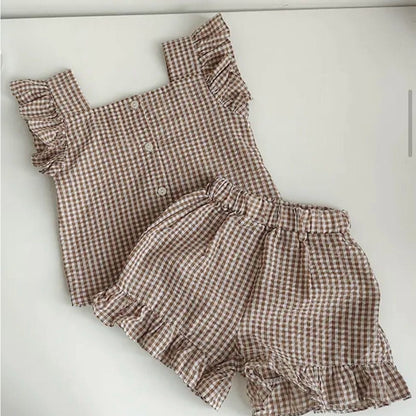 Gingham Cotton Two Piece "Elena"